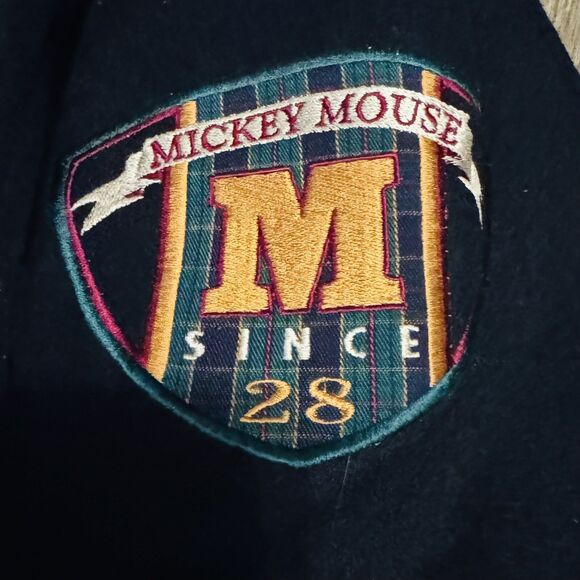 Vintage Disney Store Mickey Mouse Varsity Jacket Coat XL Navy Wool Embroidered - Picture 7 of 11